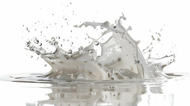 a splash of milk against white background