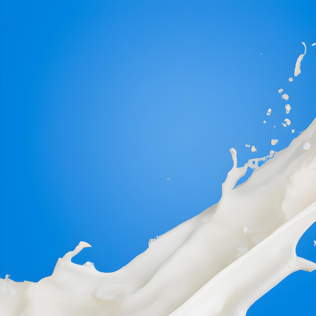 Splash of milk on blue background_ai_generated