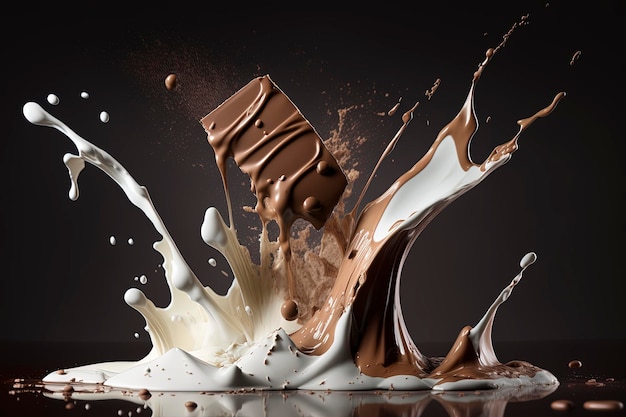 splash of milk and chocolate, creative ai