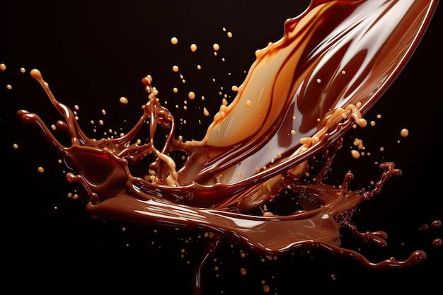 Splash of milk chocolate syrup