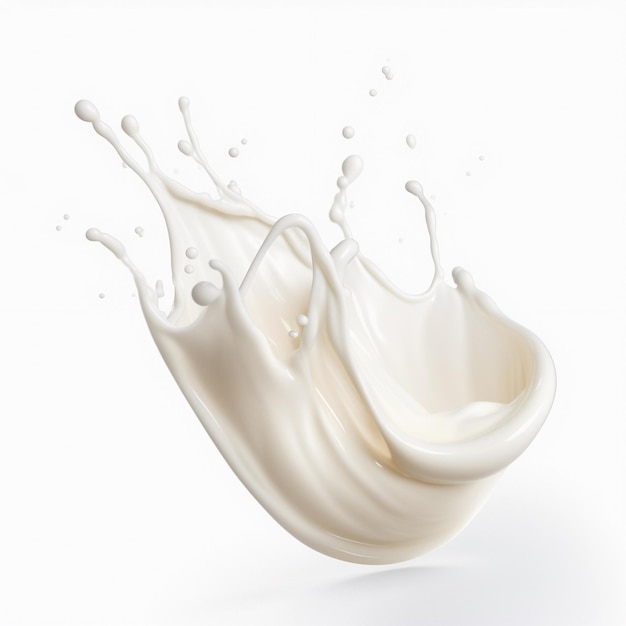 Splash of milk or cream isolated on white background