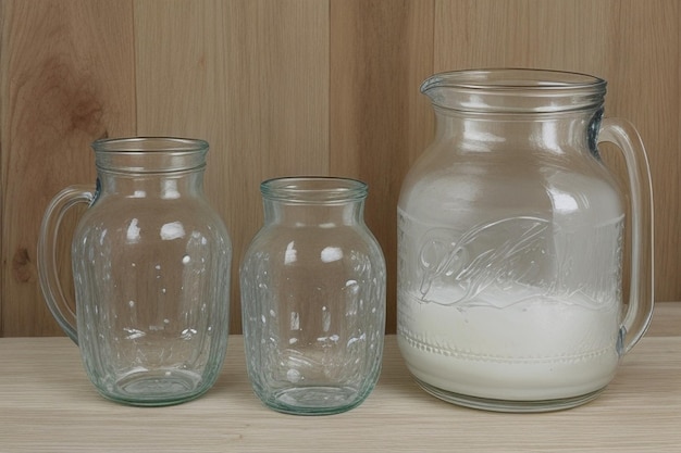 Splash of milk in a filled glass jug