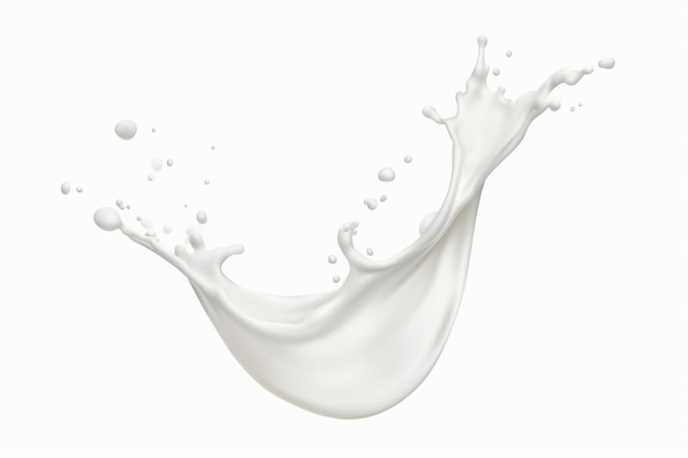 A splash of milk with a white background