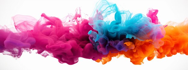 splash of multicolored powder on a white background AIGenerative AI