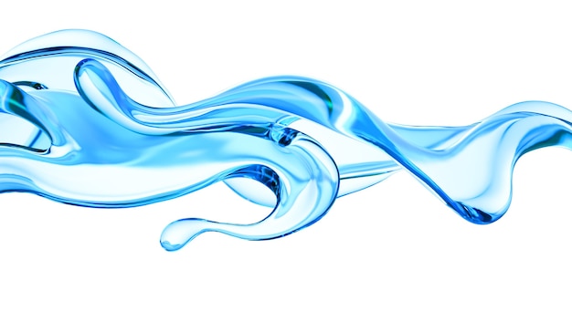 사진 맑고 푸른 액체 그림의 스플래시
