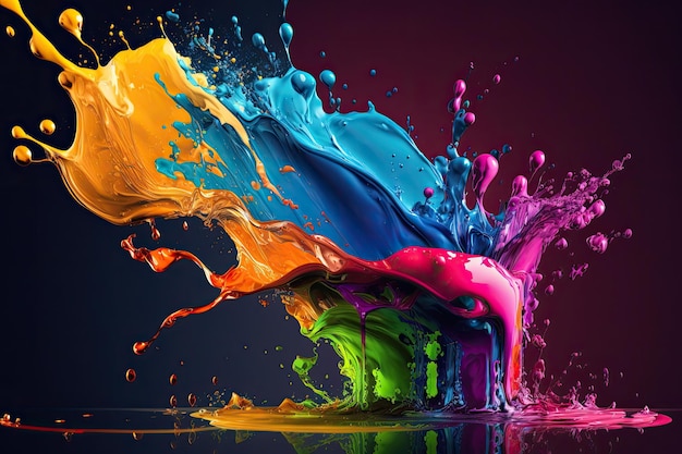 Splash color olio sfondo colorato realizzato da aiartificial intelligence