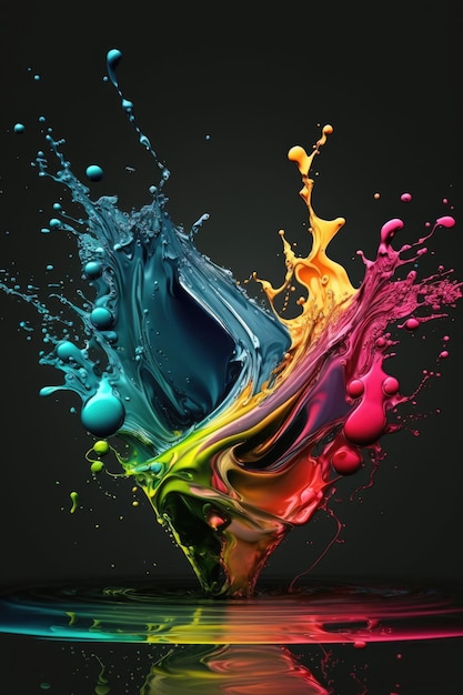 Splash oil color colourful background Made by AIArtificial intelligence