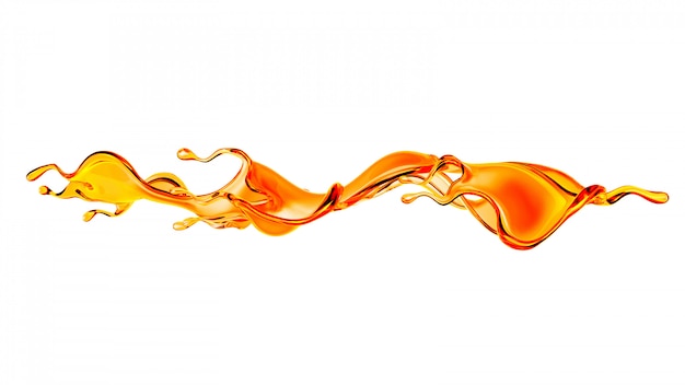 Splash of orange juice. 3d rendering.