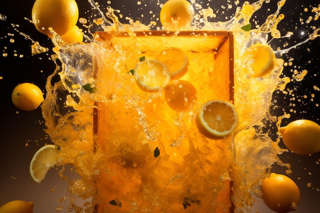 a splash of orange juice with a splash of orange juice