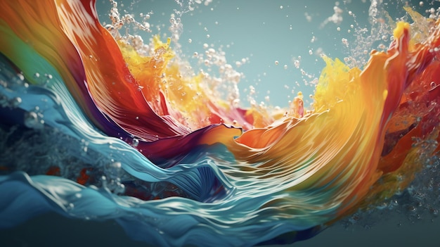 A splash of paint on top of a wave