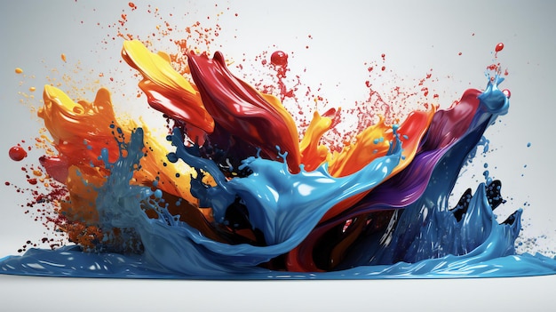 a splash of paint on top of a wave