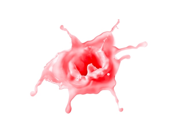 Splash of pink liquid isolated