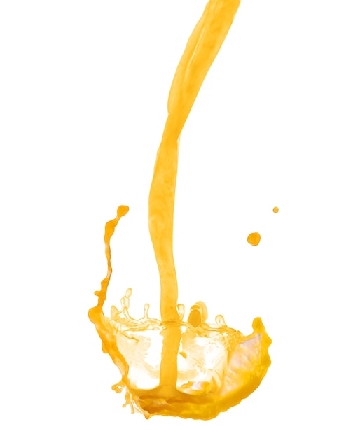 Splash and pouring orange juice