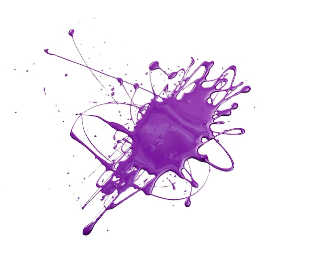 Splash of purple paint isolated on white