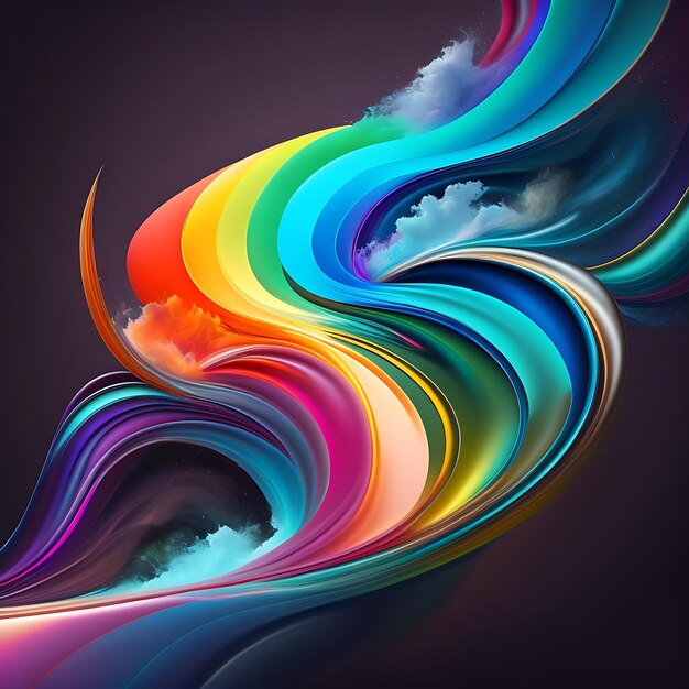 Splash of rainbow paint smoke billowing flames background abstract color swirl wallpaper