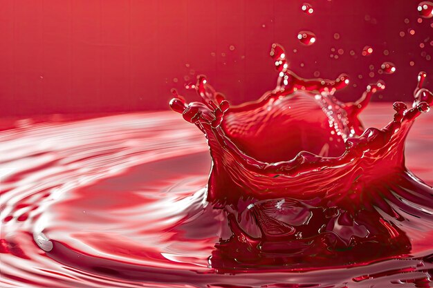 Foto splash di succo rosso splash di zucchero rosso