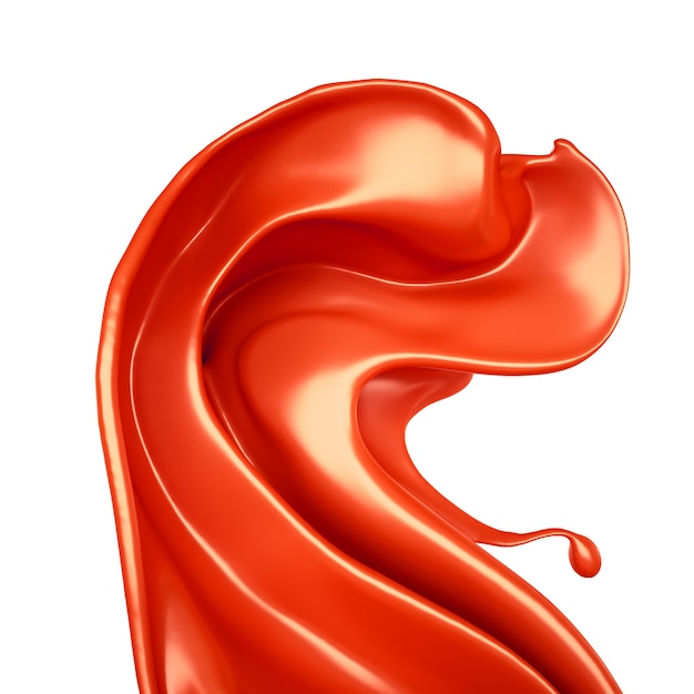 Splash of red liquid 3d illustration