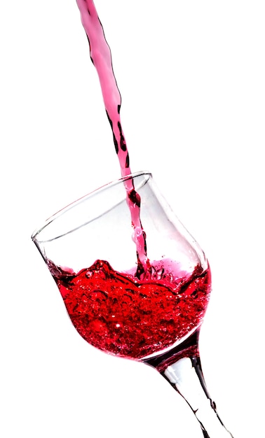 Splash in a red wine glass