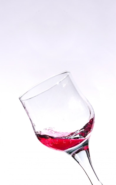 Splash in a red wine glass