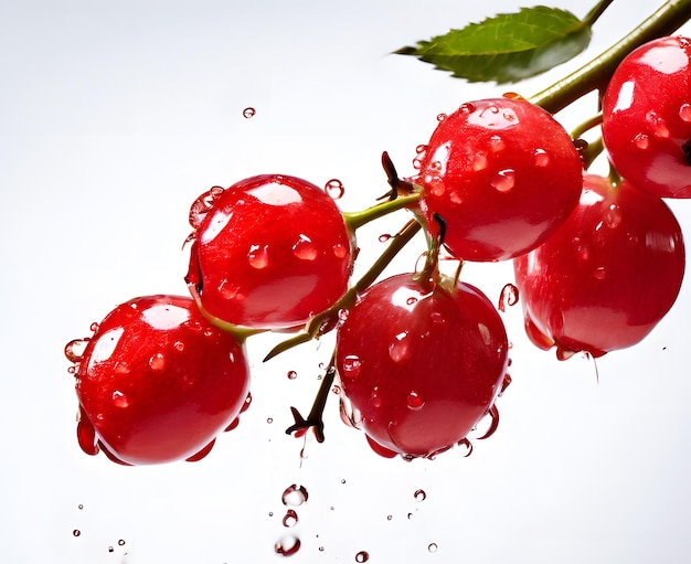 Splash of rosehip tea on white background