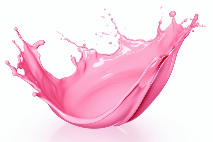 Foto splash roze vloeistof geïsoleerd op witte achtergrond
