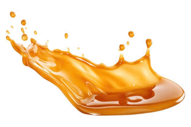 Photo splash and splash caramel isolated on white background