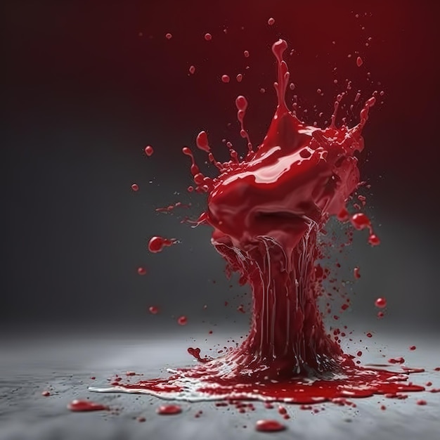 Splash splatter blood AI render