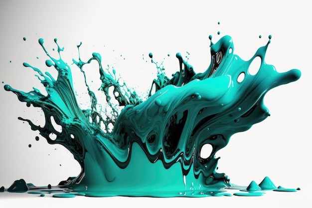 A splash of teal is shown in this image