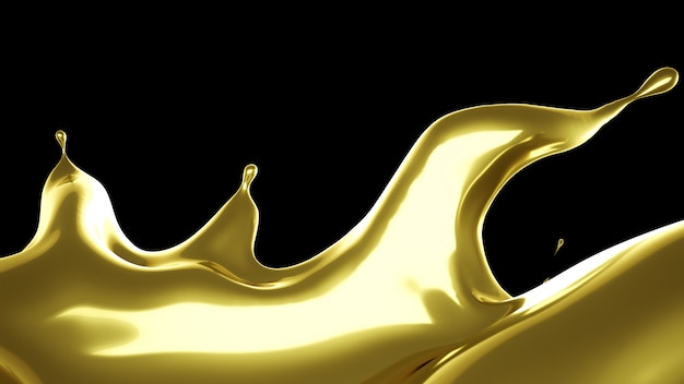 A splash of thick golden liquid