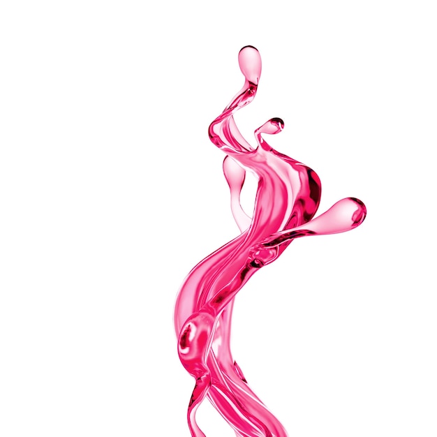 Photo splash of thick pink fluid. 3d illustration, 3d rendering.