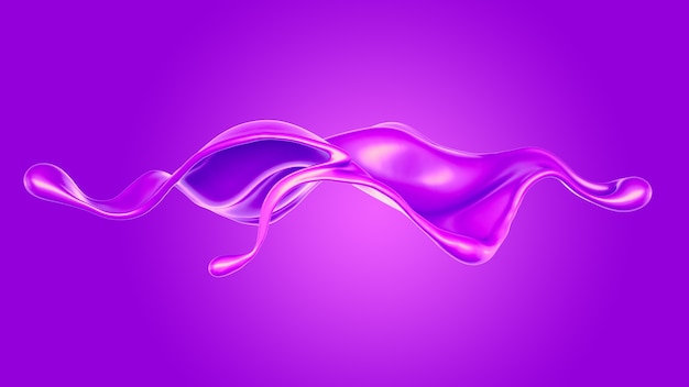 Splash of thick purple liquid. 3d illustration, 3d rendering.