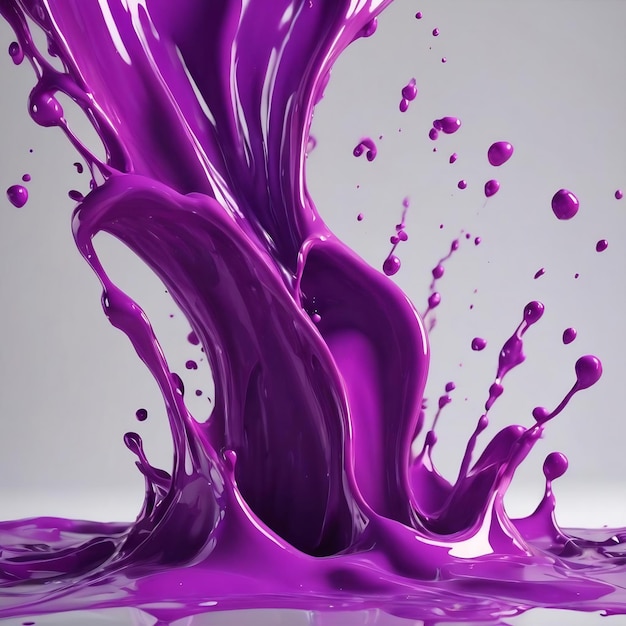 Splash of thick purple liquid 3d illustration 3d rendering