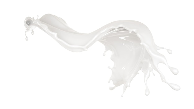 Spruzzata di liquido bianco denso. illustrazione 3d, rendering 3d.