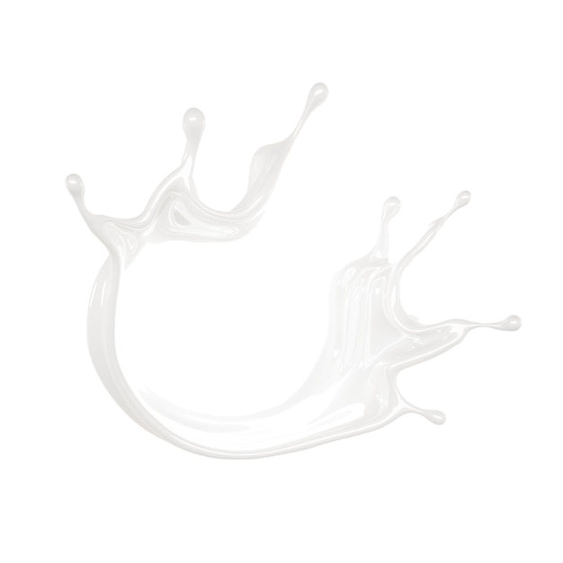 Splash of thick white liquid. 3d illustration