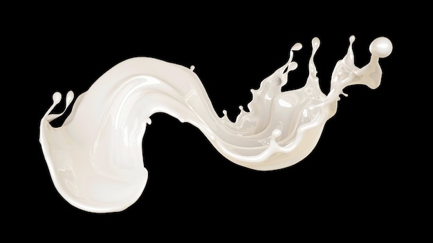 Splash of thick white liquid