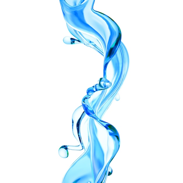 Splash van helderblauwe vloeibare illustratie