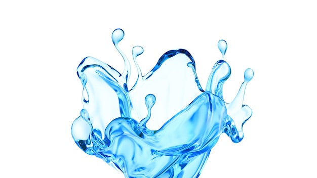 Splash van helderblauwe vloeibare illustratie