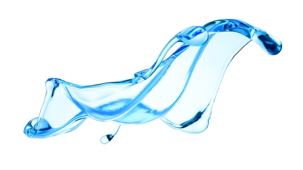 Splash van heldere blauwe vloeistof illustratie
