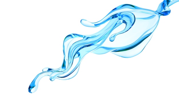 Splash van heldere blauwe vloeistof illustratie