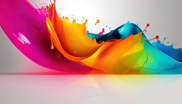 Splash van kleuren Kleurrijke vloeibare achtergrond Achtergrond afbeelding van een gekleurde drijvende vloeistof