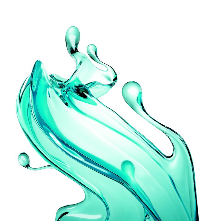 Foto splash van transparant turkoois water in 3d illustratie