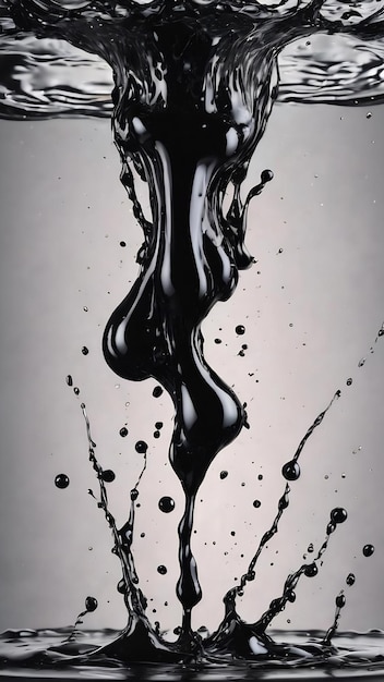 Splash van zwarte vloeistof illustratie