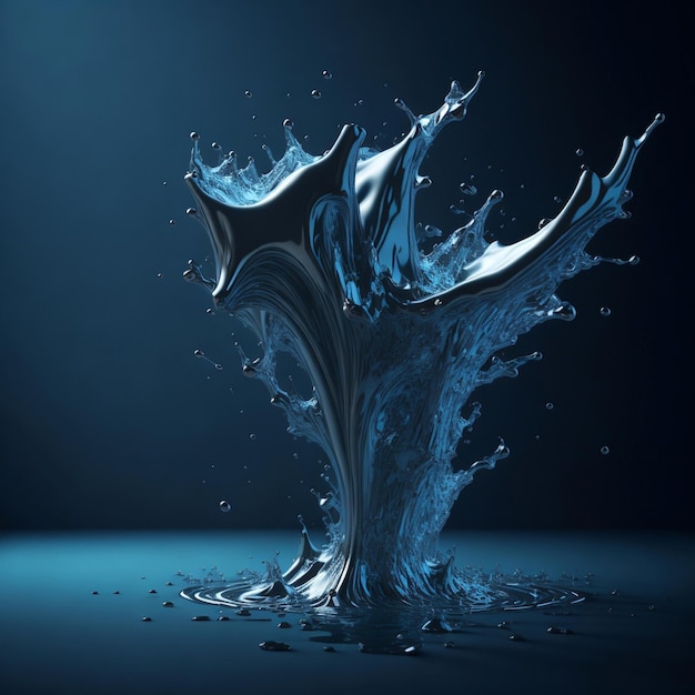 Splash of water abstract background 3d rendering