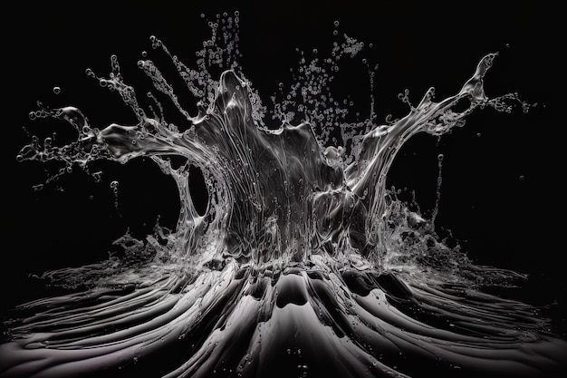 Splash of water on a black background