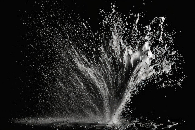 Splash of water on a black background