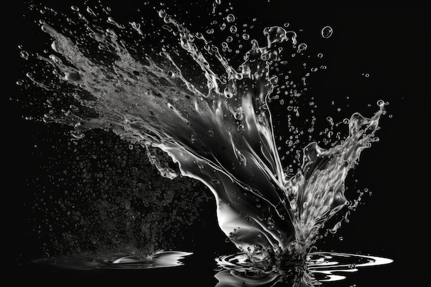 Splash Of Water On A Black Background