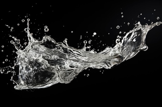 Splash of water on a dark surface
