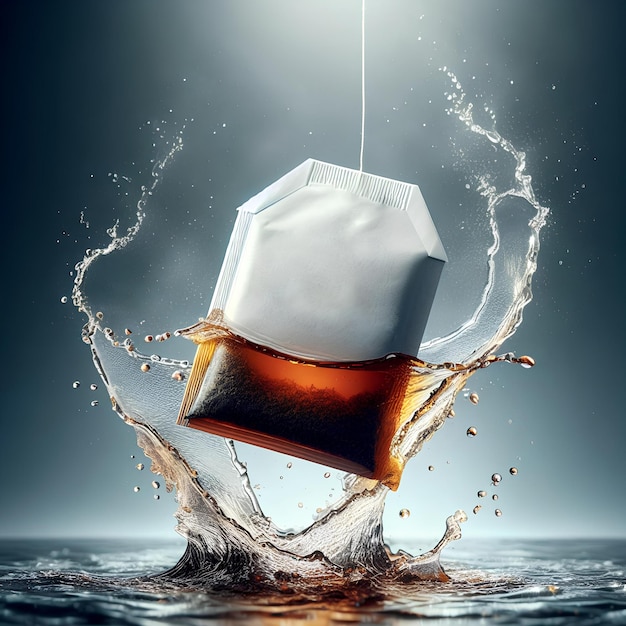 splash of water tea bag