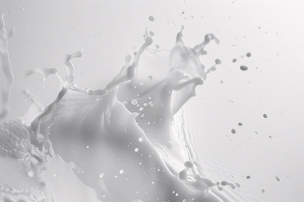 Photo a splash of water that has the word splashes on itmilk splashing and pouring healthy fresh breakfas