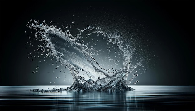 Splash of Water with Splashes and Droplets